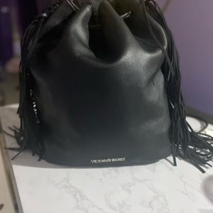 Black drawstring backpack